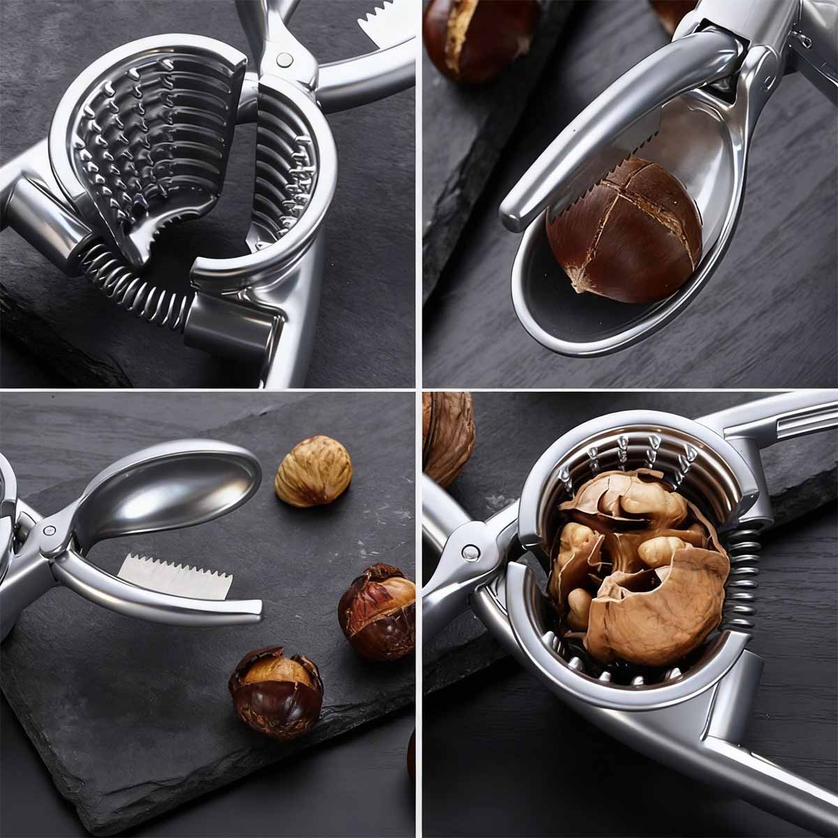 Cascanueces Multiusos de Metal - Abridor Pelador de Castañas, Nueces y Avellanas para Cocina