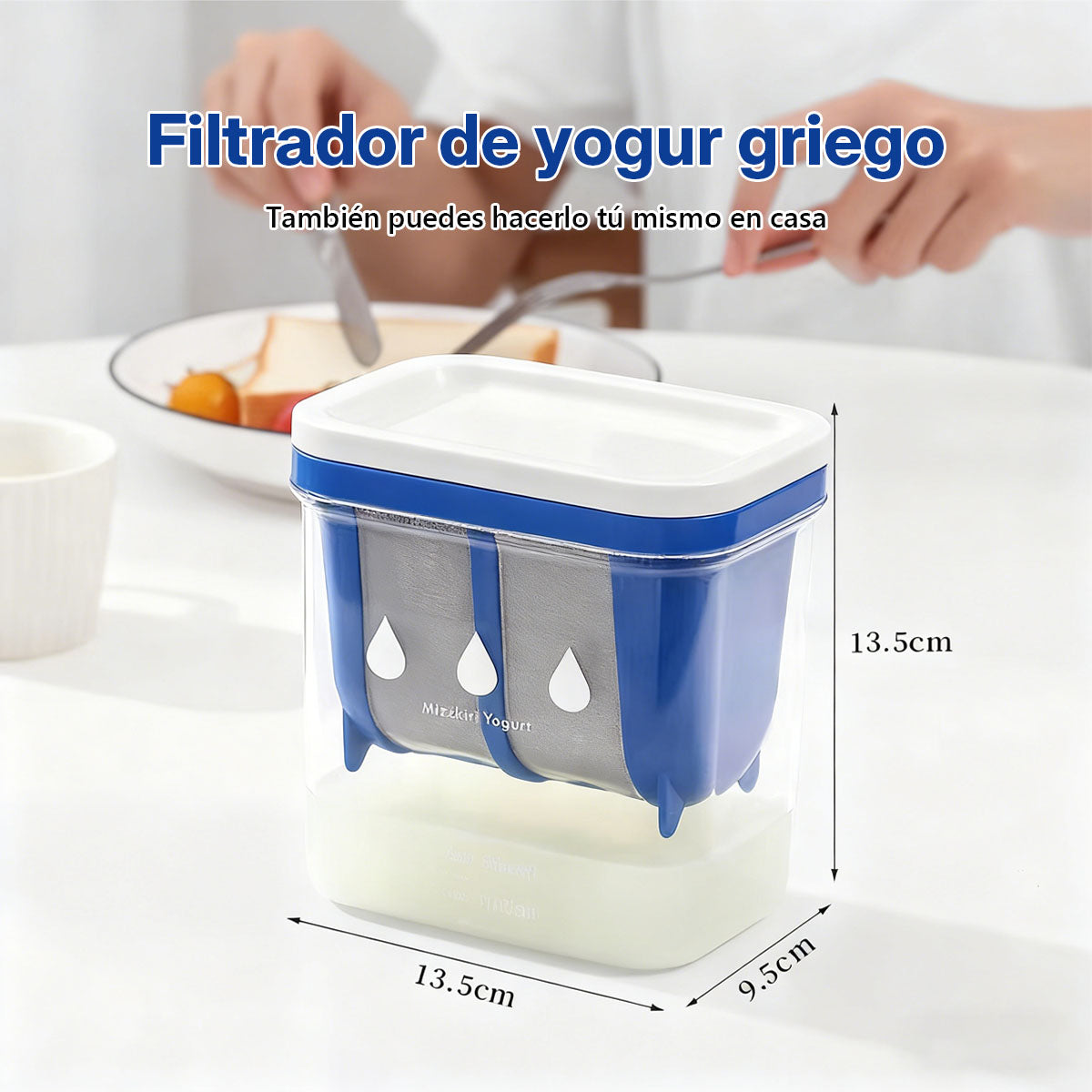 "Filtro para yogur, colador de queso y leche de soja, malla filtrante para hacer yogur griego casero, separador de suero para cold brew lácteo