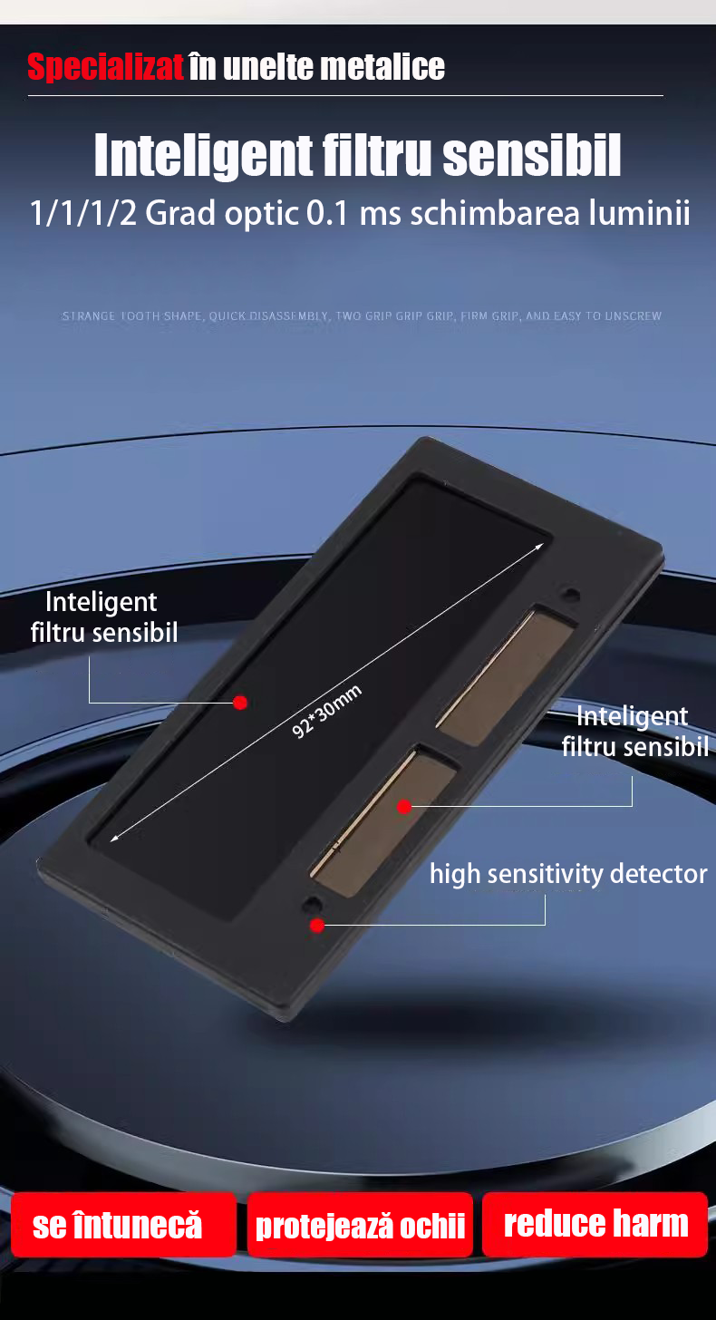 Mască de proteză pentru sudură, cu întunecare automată, pentru față completă, anti-lumină puternică, anti-căldură, model separat, respirabilă, termoizolantă și protecție oculară.