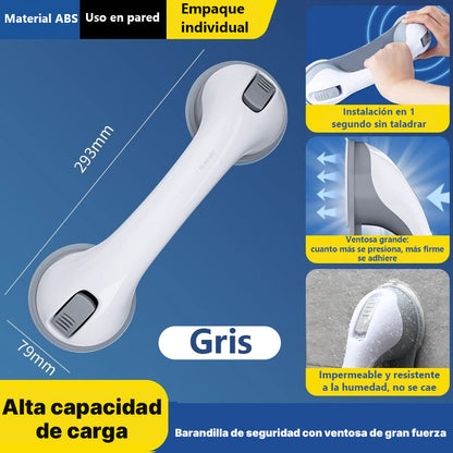 **Barra de apoyo para baño con ventosa | Pasamanos para ducha y aseo, uso doméstico**