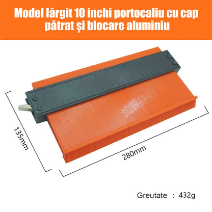 Șablon de contur cu scară de radian imperială – instrument multifuncțional pentru lemn, piatră și auto, copiază instant forme neregulate