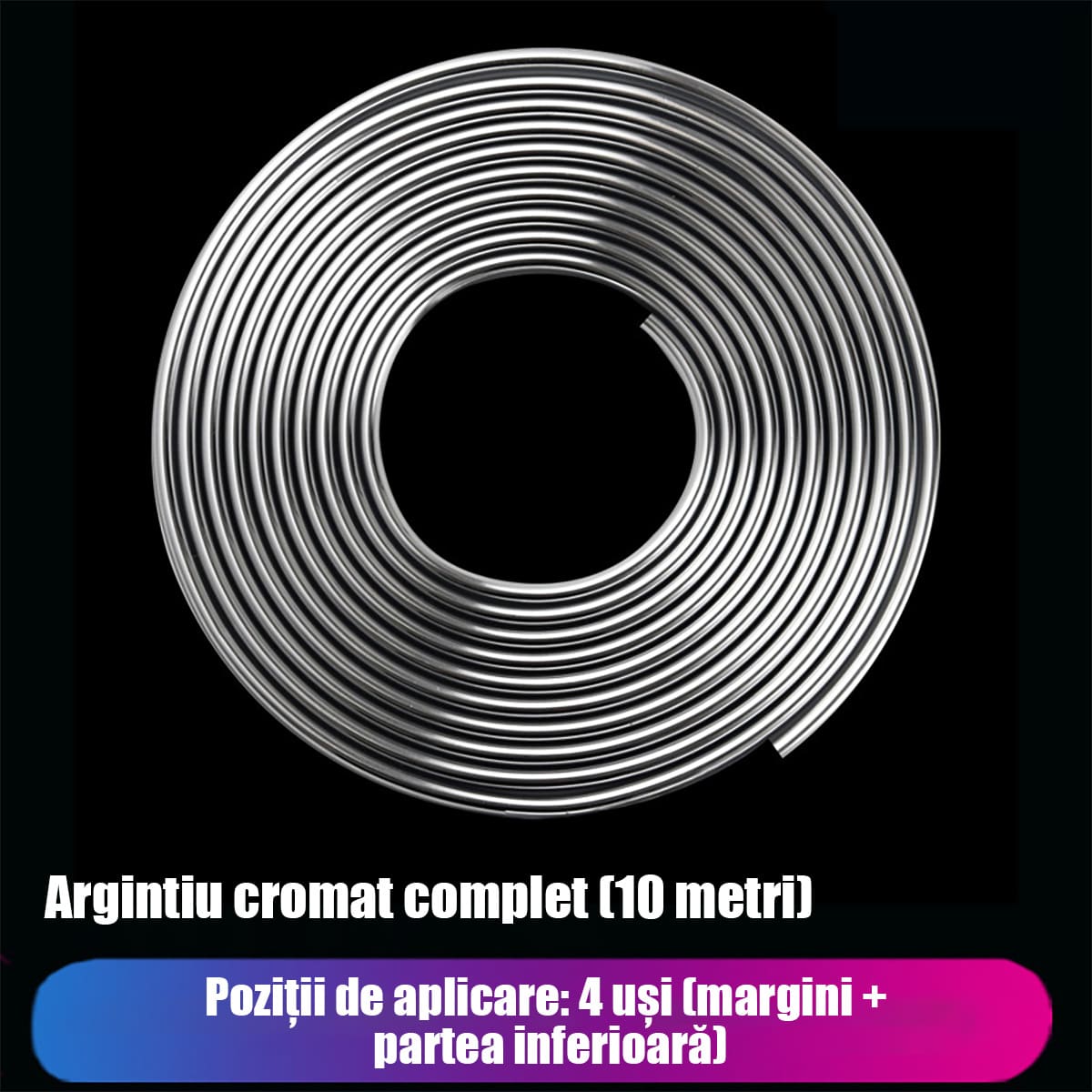 Bandă de protecție anticoliziune pentru ușa auto, protecție laterala anti-zgârieturi, bandă adezivă lucioasă pentru protecție.