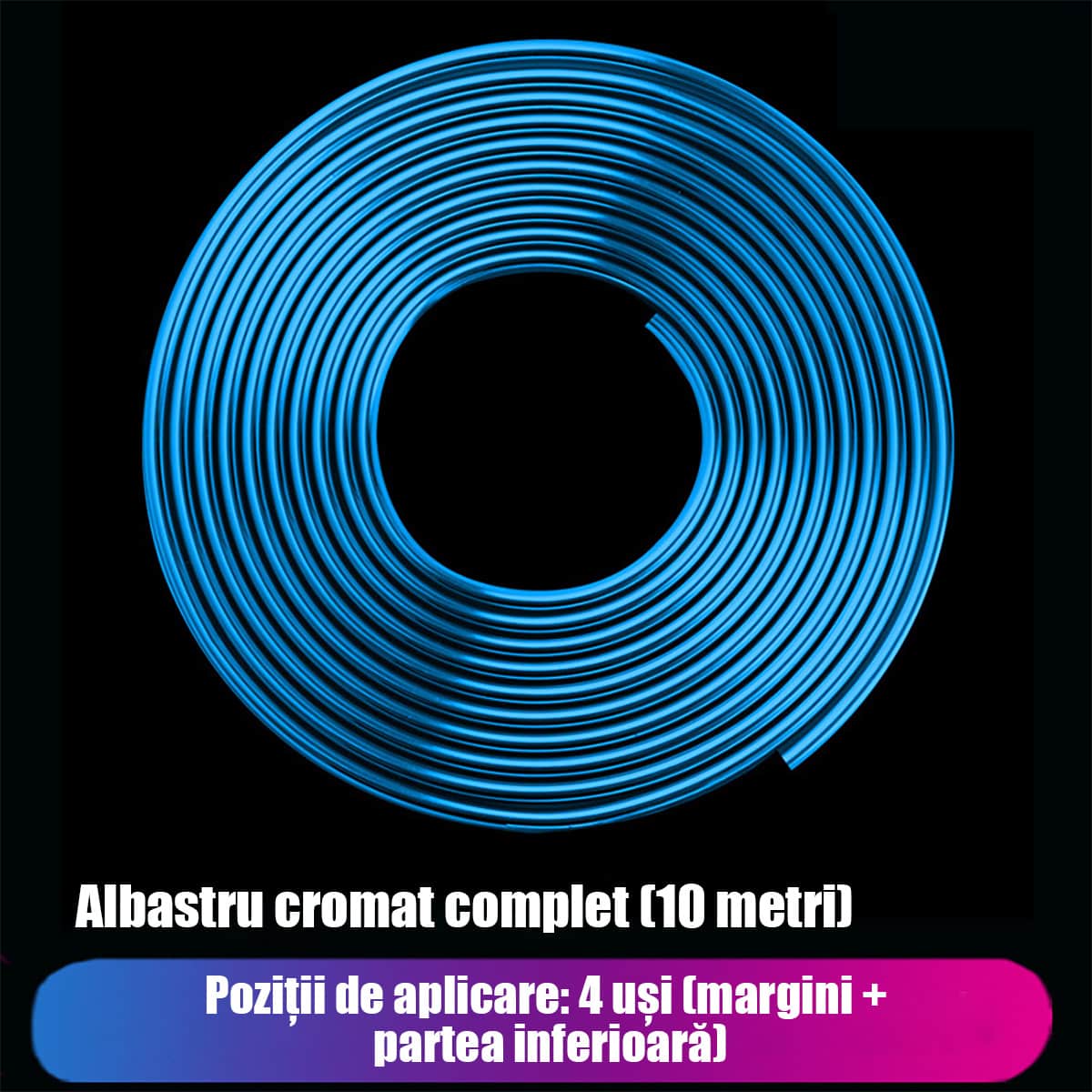 Bandă de protecție anticoliziune pentru ușa auto, protecție laterala anti-zgârieturi, bandă adezivă lucioasă pentru protecție.