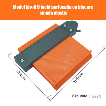 Șablon de contur cu scară de radian imperială – instrument multifuncțional pentru lemn, piatră și auto, copiază instant forme neregulate