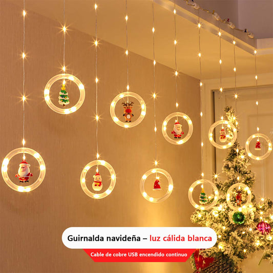 Luces de estrella para decoración navideña, guirnalda luminosa LED para habitación, cortinas y ambiente festivo
