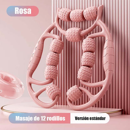 Rodillo masajeador para piernas, artefacto de adelgazamiento, rueda anular de compresión, relajador de músculos de pantorrilla y muslo, barra tipo "dientes de lobo" para masaje en piernas.