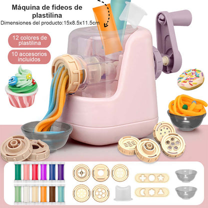 Máquina de hacer espaguetis con plastilina colorida para niños, juguete de arcilla ultraligera para manualidades, juego de rol para guardería, set de moldes para plastilina.