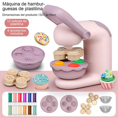 Máquina de hacer espaguetis con plastilina colorida para niños, juguete de arcilla ultraligera para manualidades, juego de rol para guardería, set de moldes para plastilina.