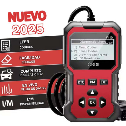 **Escáner de diagnóstico de fallos del motor OBD2 V410, lector de códigos**