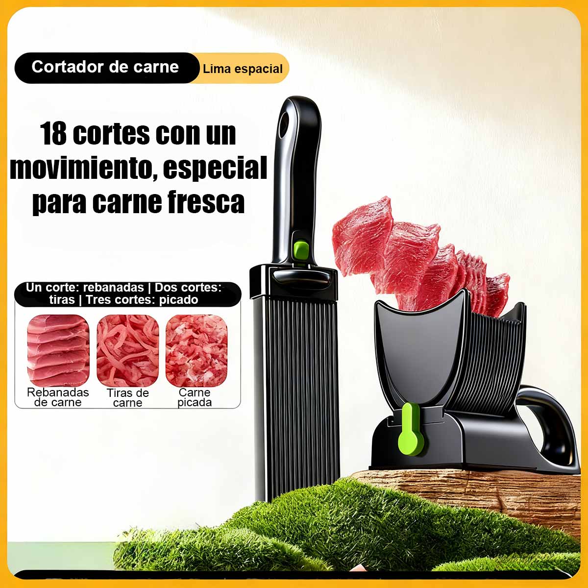 ¡Éxito en casa! Cortador manual de carne, rebanas finas y trozos de carne fácilmente
