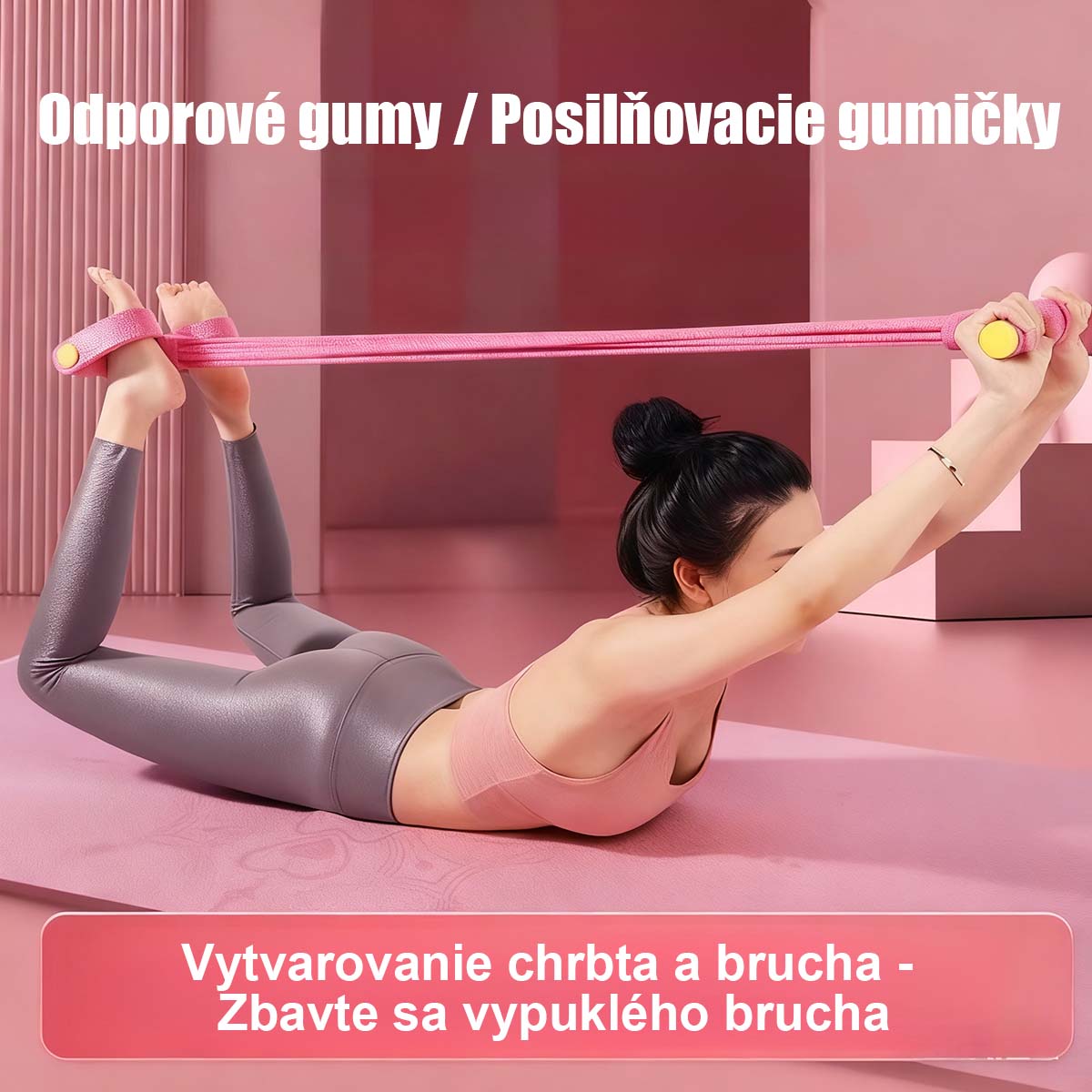 Posilňovací pás s pedálmi - Zázrak na brucho a nohy, 6/4 pásov, pre domácu telocvičňu