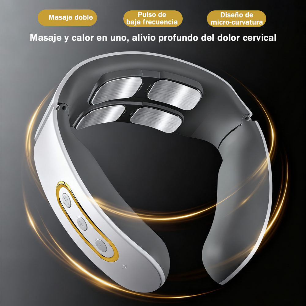 Dispositivo de masaje cervical para el hogar, eléctrico e inteligente, con tecnología de pulso electromagnético y amasado para cuello y hombros.