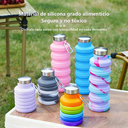 Vaso plegable de silicona para uso diario, bestseller: ideal para deporte y aire libre, botella térmica extensible, resistente a altas temperaturas.