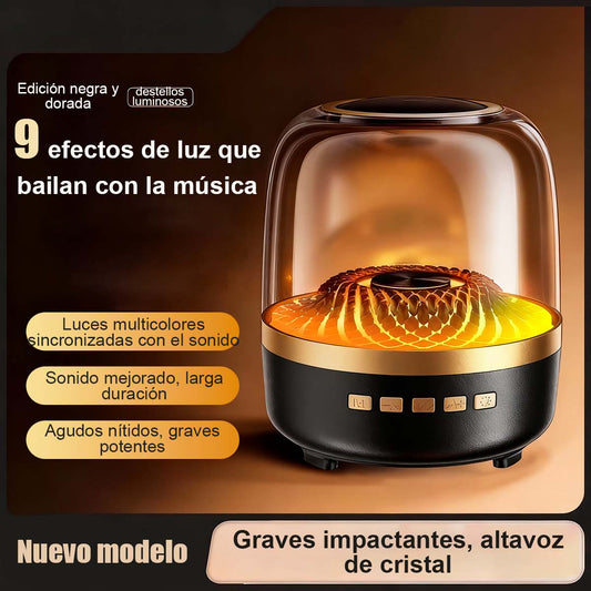 Altavoz Bluetooth inalámbrico tope de gama estilo Harman, altavoz de escritorio para el hogar, con control por voz y diseño de cristal; subwoofer inteligente de bajos profundos.