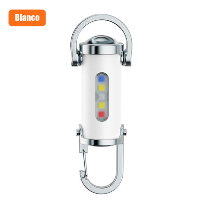 Linterna mini de bolsillo con llavero colgante portátil para exteriores, recargable y multiusos de emergencia