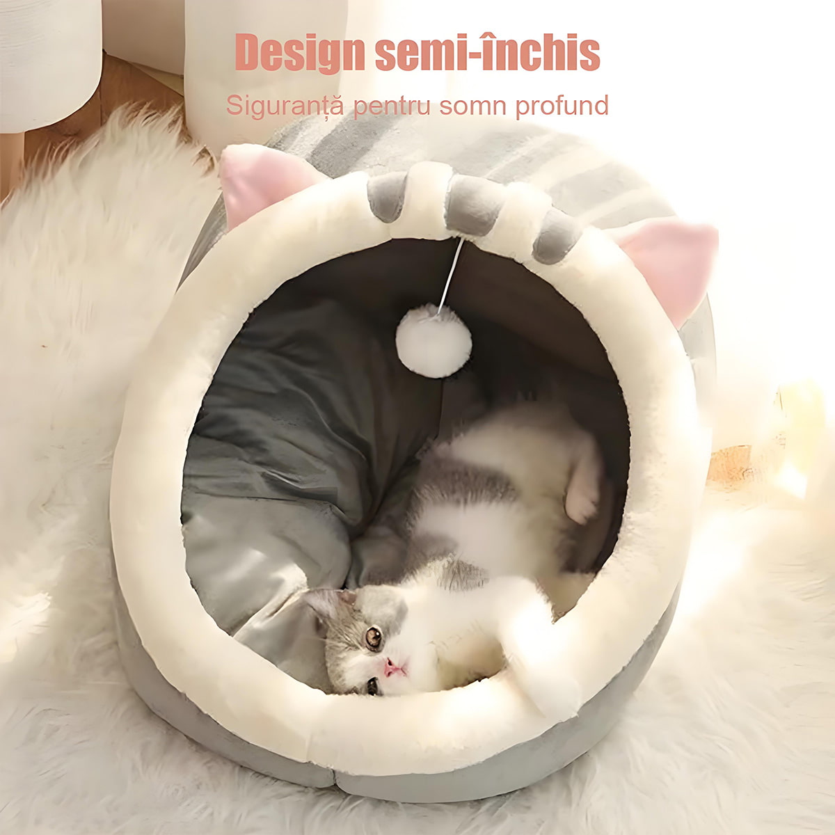 Cușcă universală pentru pisici și câini, potrivită pentru toate anotimpurile, lavabilă și detașabilă