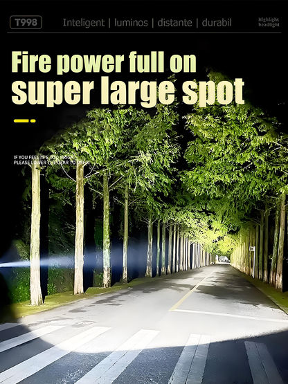 Lampă frontală cu senzor, super-luminată, reîncărcabilă, pentru exterior, lanternă tip cască, iluminare fără mâini pentru pescuit nocturn și alpinism, autonomie îndelungată