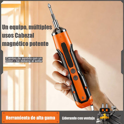 "Destornillador eléctrico recargable de litio, pequeño y portátil, kit de herramientas para casa, destornillador automático mini manual."