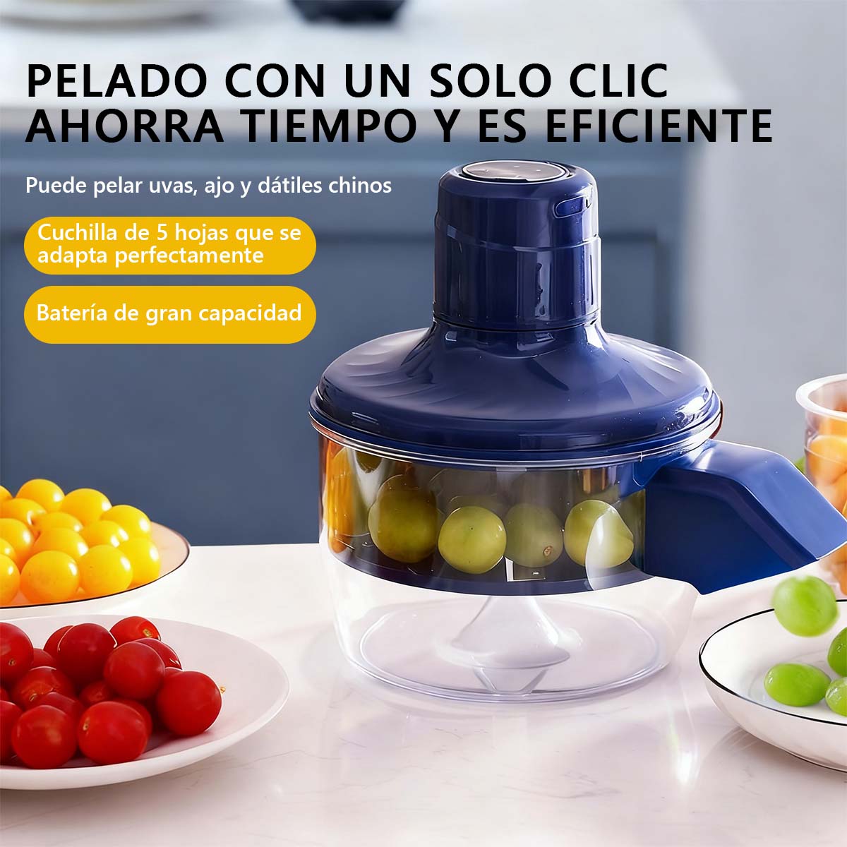 Máquina Milagrosa Automática para Pelar Uvas y Ajo - Eléctrica para Hogar y Negocio