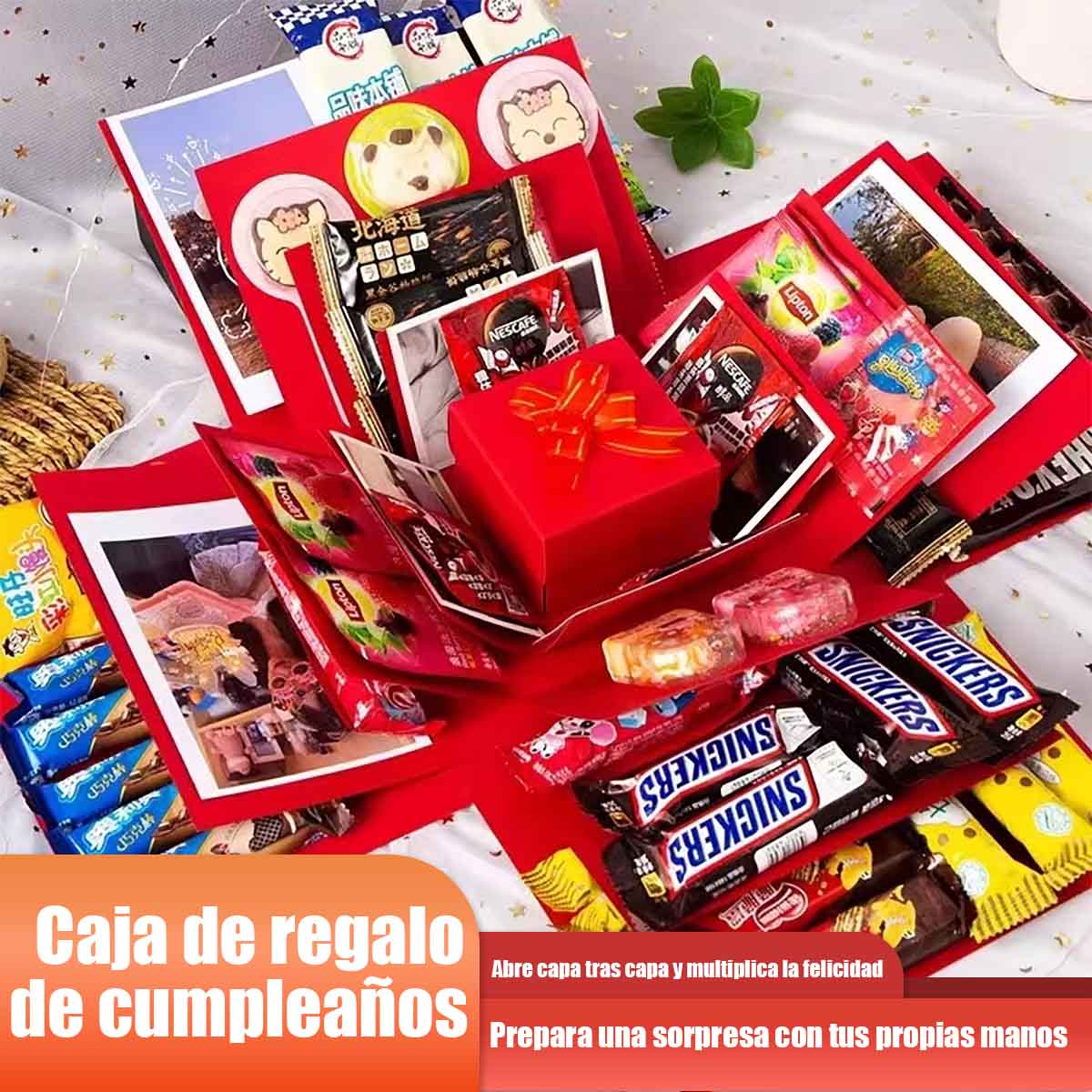 “Caja de explosión sorpresa para regalo de cumpleaños, caja de embalaje de regalo popular, caja vacía para dulces”