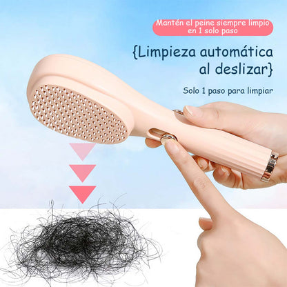 Cepillo portátil y telescópico, peine mágico para masaje, limpia el cuero cabelludo y el cabello roto, antiestático, no daña el cabello, da volumen al cuero cabelludo.