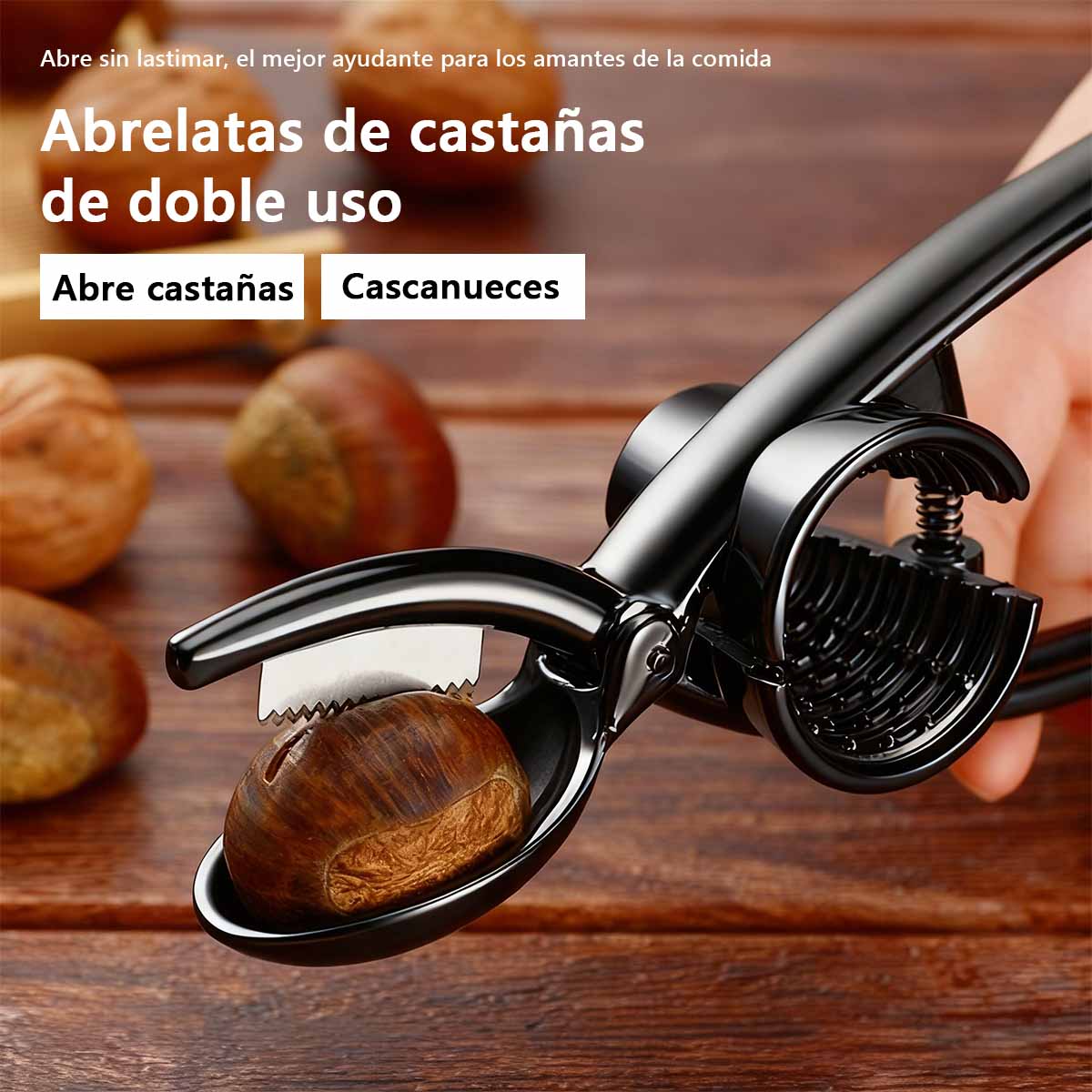 Cascanueces Multiusos de Metal - Abridor Pelador de Castañas, Nueces y Avellanas para Cocina