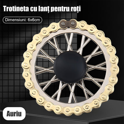 Girator de deget cu lanț și roată dințată, jucărie anti-stres