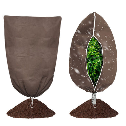"Cubierta de protección contra el frío para plantas de color marrón, funda de no tejido para invierno, protección contra el polvo y el frío, ideal para jardinería y protección contra las heladas."