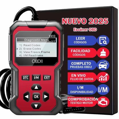 **Escáner de diagnóstico de fallos del motor OBD2 V410, lector de códigos**