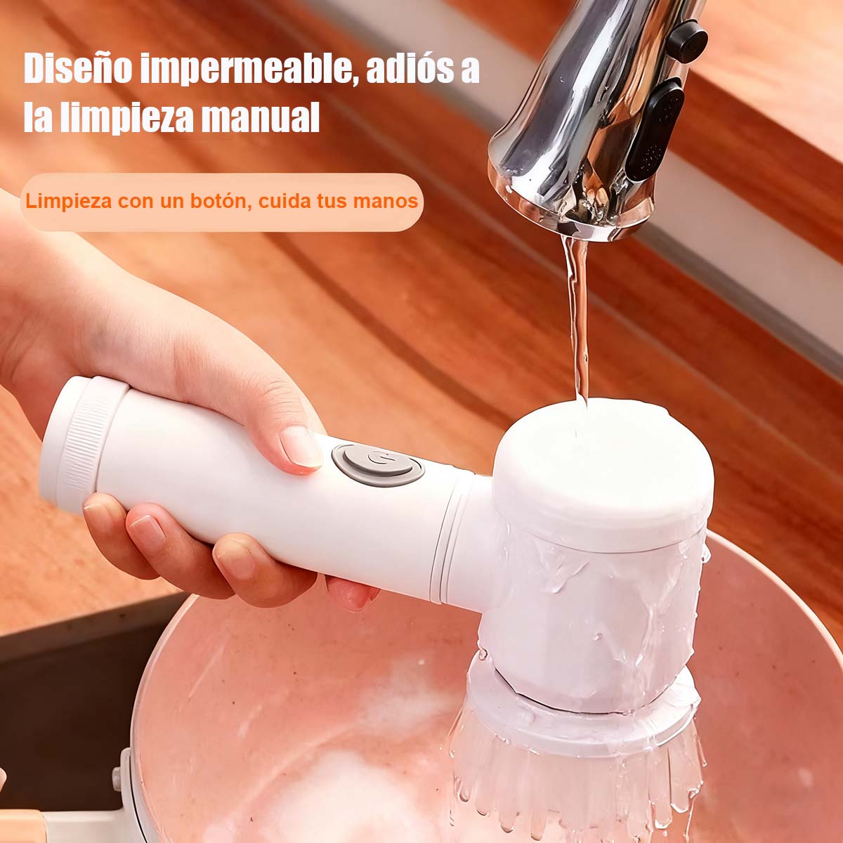 **Cepillo eléctrico de limpieza multifuncional, de mano, para cocina: lavar platos, fregadero, baño, azulejos y ollas.**