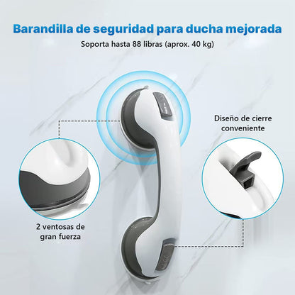 **Barra de apoyo para baño con ventosa | Pasamanos para ducha y aseo, uso doméstico**