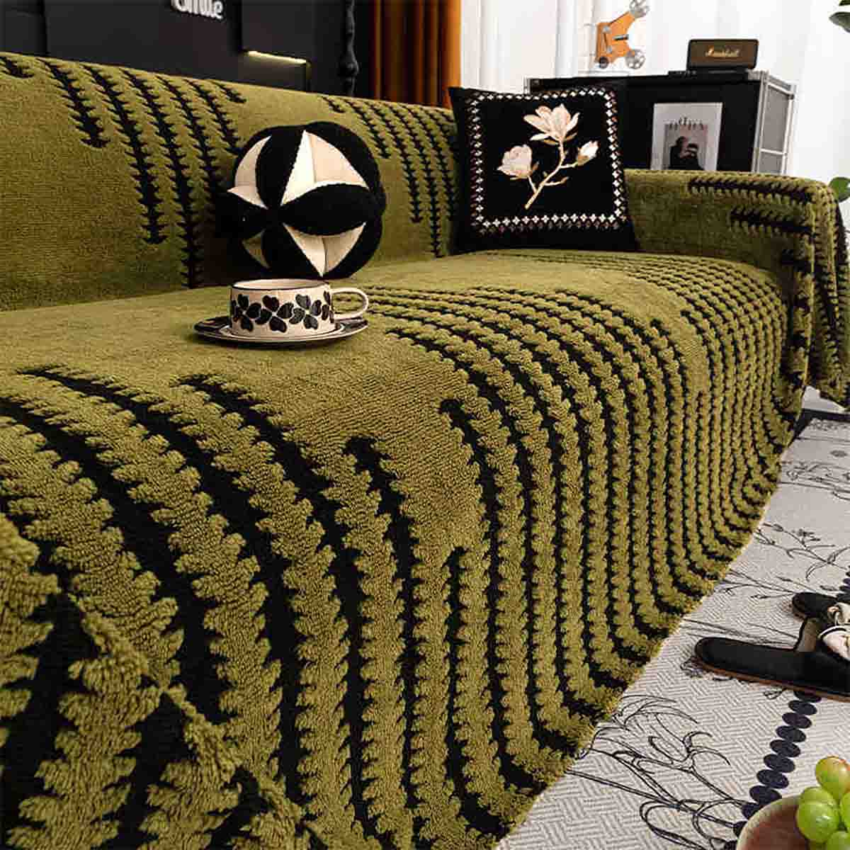 Cubre sofá de peluche grueso de otoño e invierno – tapa completa de alta gama para sala, modelo nuevo, funda tipo capa entera.