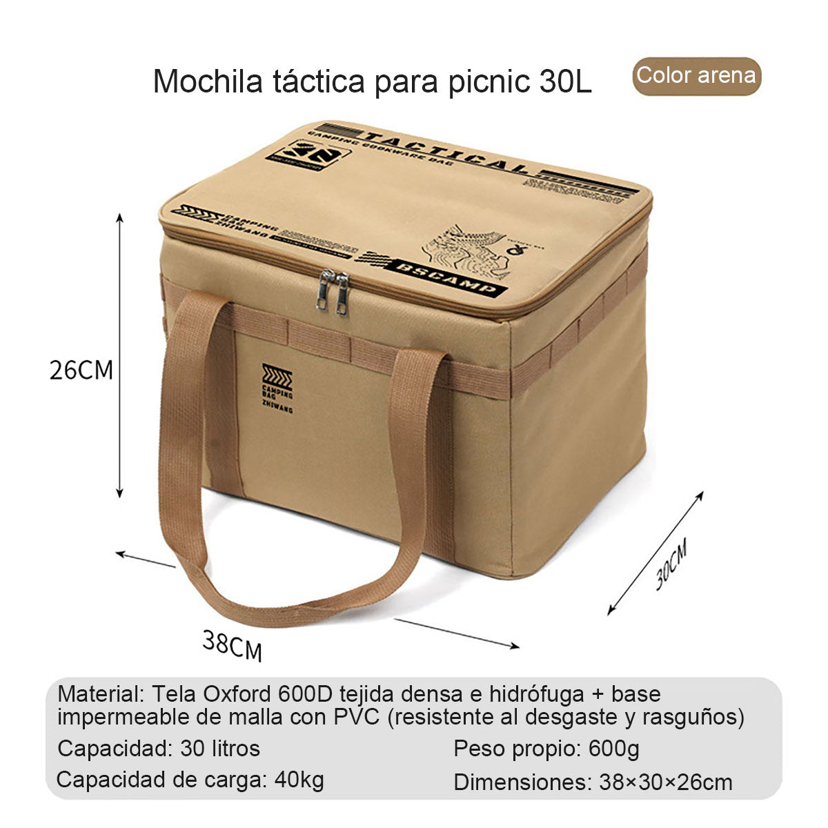 Caja plegable de almacenamiento para exteriores, contenedor de gran capacidad para picnic y camping, bolsa táctica para almacenar equipo, vajilla y utensilios de cocina.