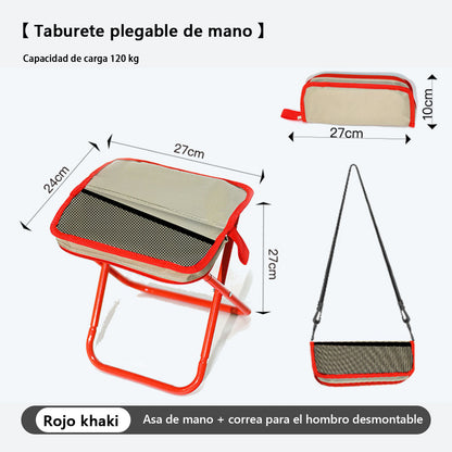 Estuche plegable para bolígrafos con banco portátil tipo banco de paja — bolso creativo que se convierte en mini banco para exteriores, ideal para personas perezosas que desean llevar un asiento miniatura donde quiera que vayan.