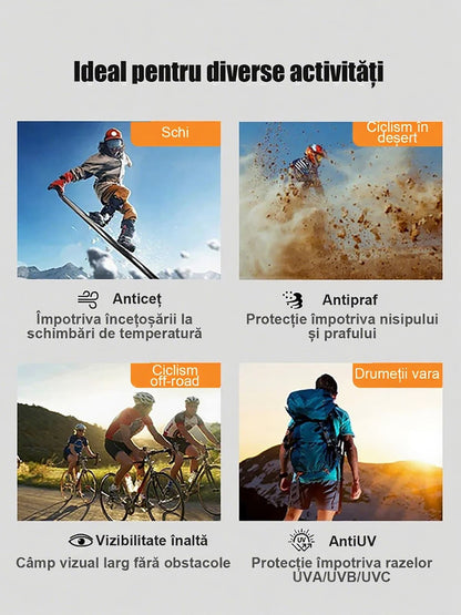 Ochelari de protecție împotriva vântului X400, unisex, pentru sport, schi, motocicletă, ciclism și activități în aer liber – model pentru adulți și copii