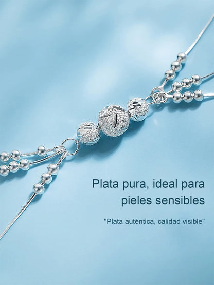 Pulsera de mujer "Tres Vidas Tres Generaciones" con cuentas de piedra de la suerte, diseño ligero de lujo y delicado, nuevo estilo.
