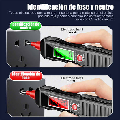 Bolígrafo detector de voltaje digital inteligente, portátil y multifuncional, para medir neutro y fase, localizar puntos de interrupción, herramienta eléctrica profesional para electricistas.
