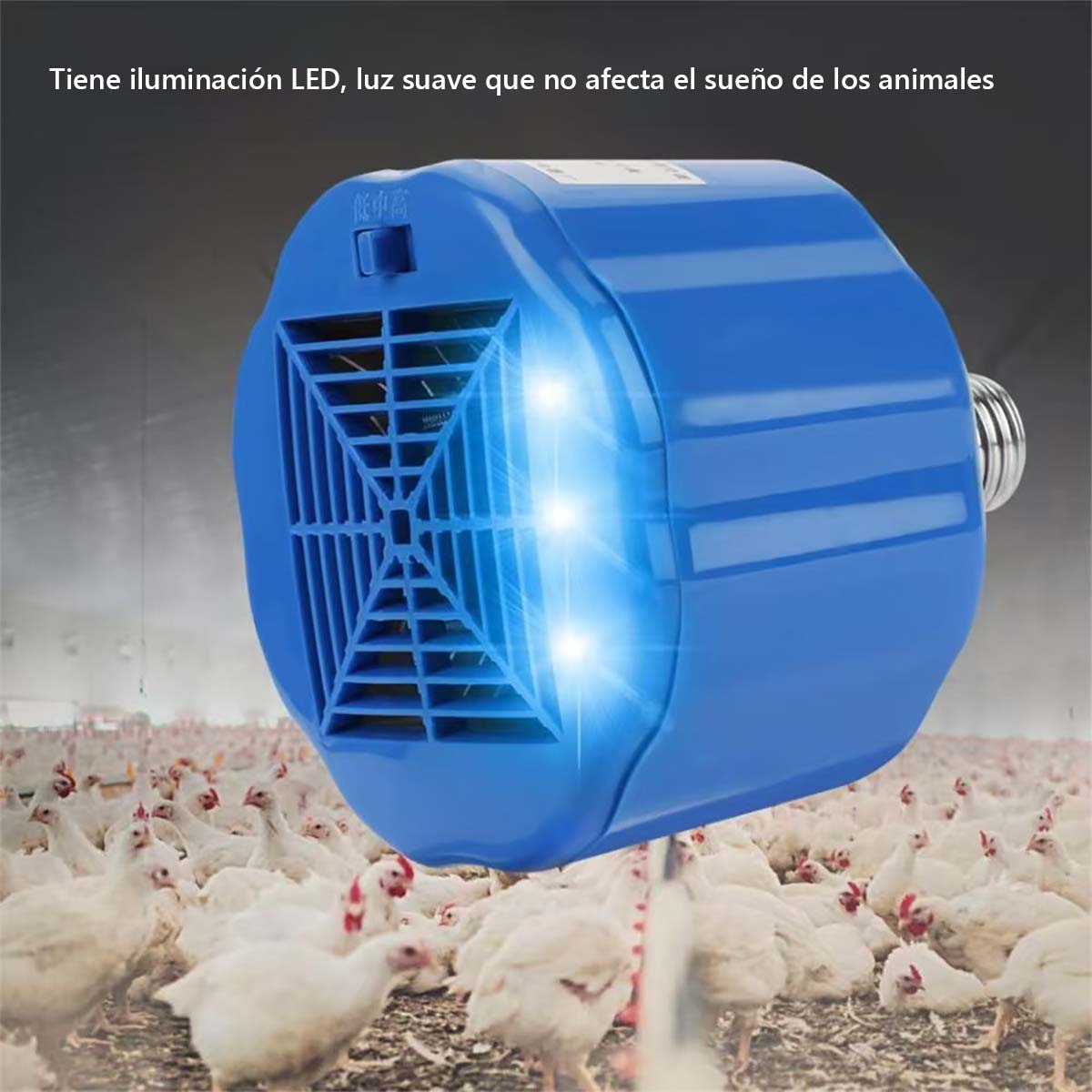 "Lámpara de calefacción para aves, ideal para mascotas, incubadoras, reptiles y ganadería. Proporciona calor y calefacción con aire caliente para mantener el ambiente cálido."
