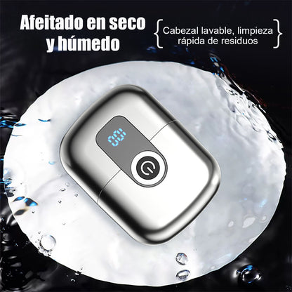 "Nuevo modelo de afeitadora eléctrica para hombres, cabezal magnético, mini portátil, afeitadora de doble cabezal."