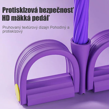 Posilňovací pás s pedálmi - Zázrak na brucho a nohy, 6/4 pásov, pre domácu telocvičňu
