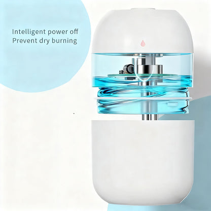 NBSHAN mini humidificador de niebla, difusor de aroma pequeño para oficina, escritorio, dormitorio, uso doméstico o en el coche, con gran volumen de niebla y función de hidratación.