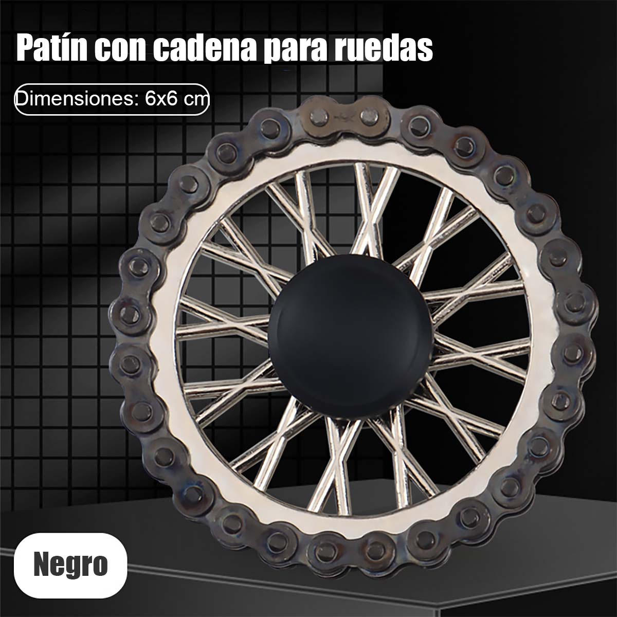 Juguete antiestrés de giroscopio con cadena de engranaje para los dedos.