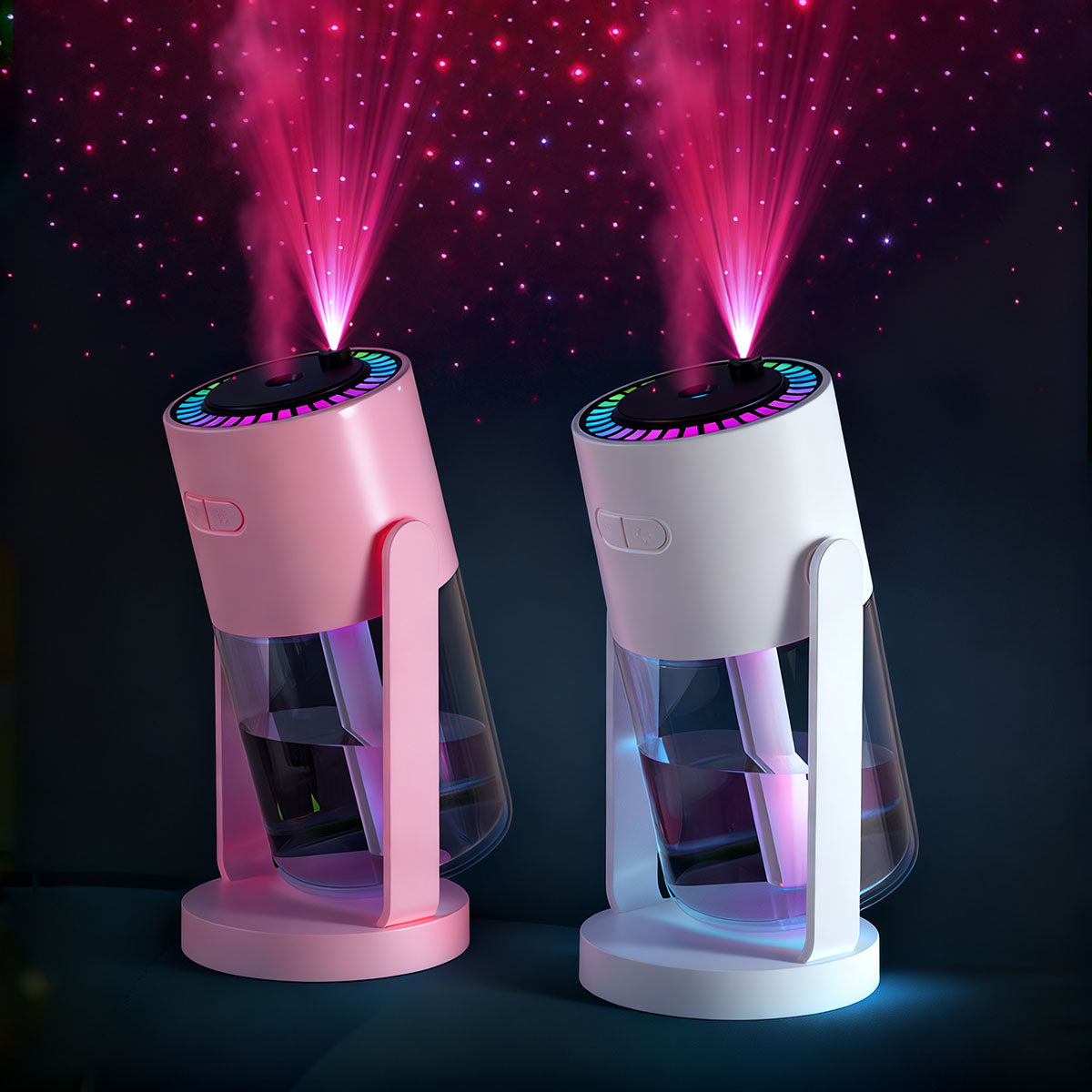Nuevo humidificador con proyección de cielo estrellado, humidificador ultrasónico USB para automóvil, humidificador de aire doméstico, nebulizador de agua
