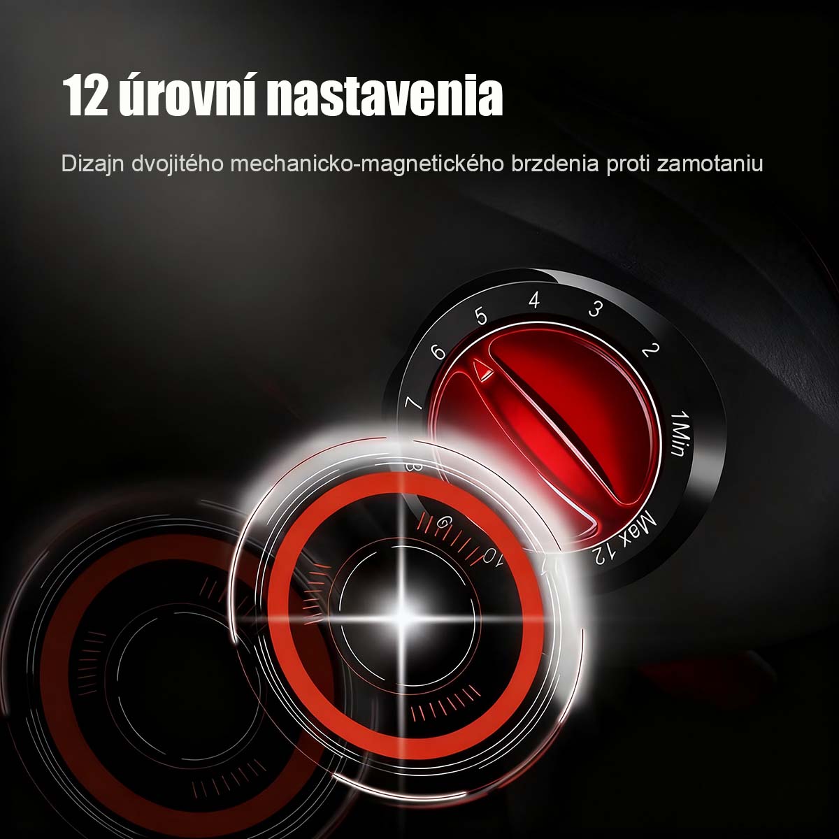 „Protiseková kovová čierno-červená baitcasting navijakov á sada s prútom – vhodná na ďaleké nahadzovanie, mostové chytanie a lov makrel.“