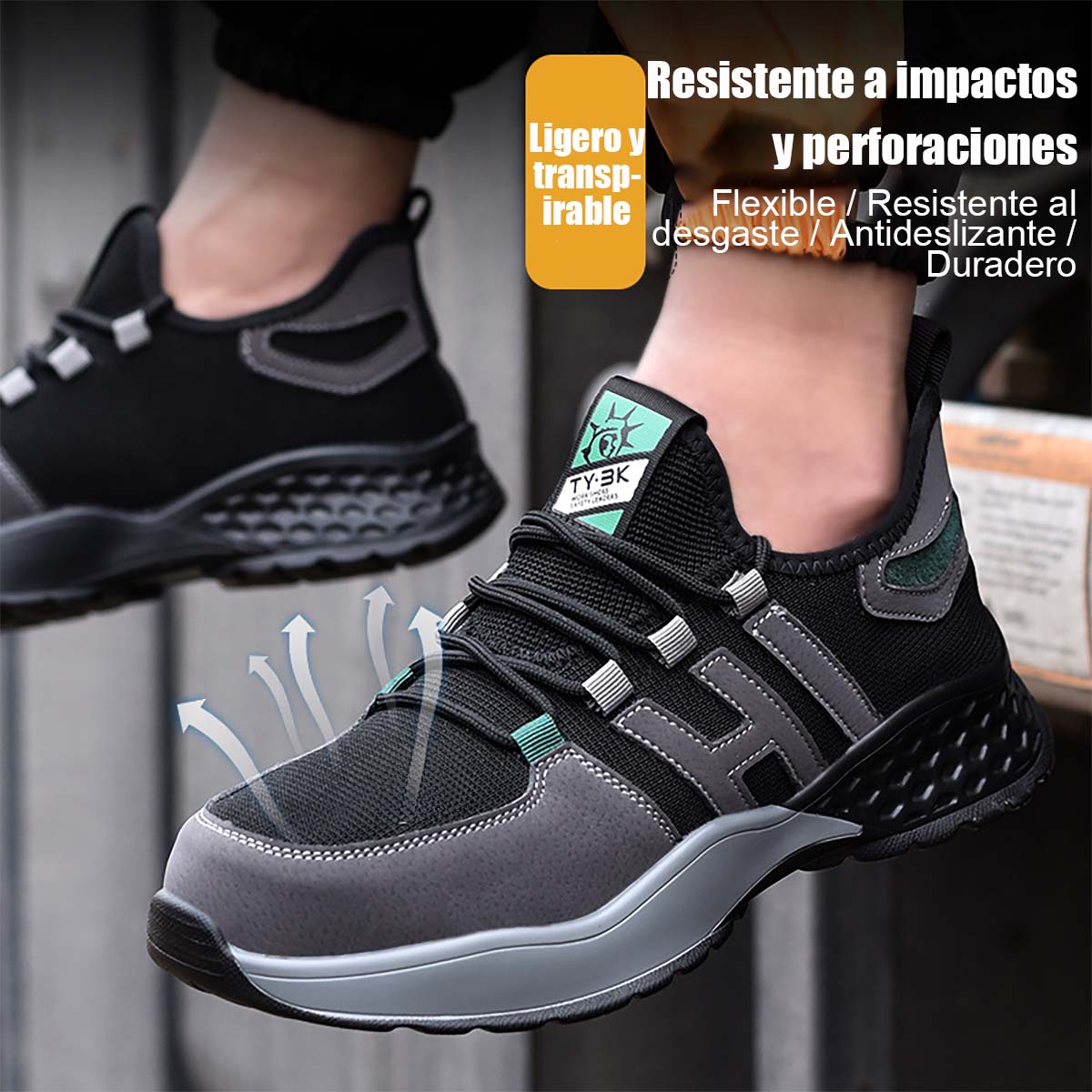 Zapatos de trabajo transpirables, nuevos modelos de seguridad, con punta de acero, resistentes a impactos y perforaciones, antideslizantes, zapatos de protección laboral.