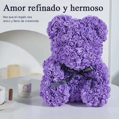 Oso de rosas de PE con espuma floral / Oso de flores de espuma / Caja de regalo de PVC para oso de flores