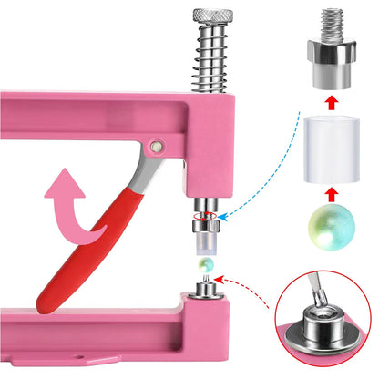 Máquina de presión para clavar perlas DIY, máquina manual para colocar tachuelas, herramienta para fijar perlas redondas, remaches y tachuelas de cuatro garras, tipo universal.