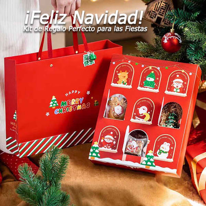 "Caja de regalo sorpresa de Navidad, caja vacía con galletas de golpe, embalaje de galletas, regalo de mano, caja de dulces y galletas de Nochebuena."