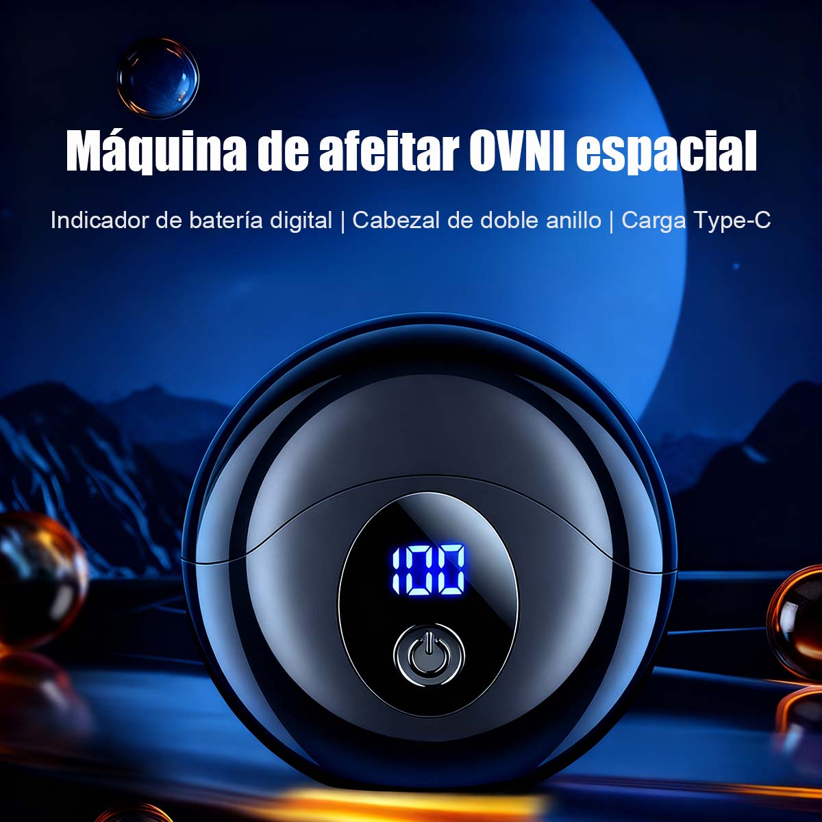 Mini y portátil, el explosivo rasurador eléctrico en forma de platillo volante para hombres, dejando la piel súper limpia; regalo ideal para cualquier festividad.