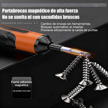 "Destornillador eléctrico recargable de litio, pequeño y portátil, kit de herramientas para casa, destornillador automático mini manual."